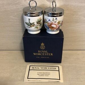The ROYAL WORCESTER Vintage Egg Coddlers in Original Box w Recipes As Found